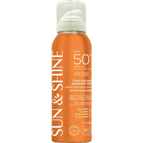 מוס הגנה מינרלי לפנים ולגוף | סאן אנד שיין | 100 מל | SPF50 |