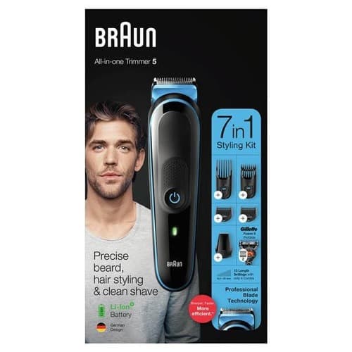 מכשיר לעיצוב זקן | כולל 7 אביזרים | הטענה מהירה בראון | BRAUN