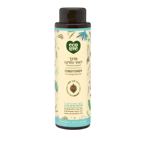 מרכך לשיער לאחר החלקה | מקדמיה שיאה וארגן | מכיל 500 מל | אקולאב | EcoLove