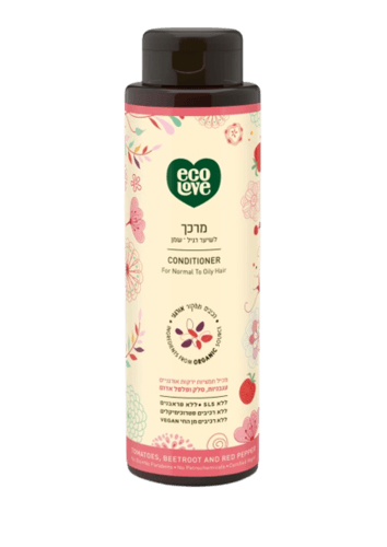 מרכך לשיער רגיל עד שמן | עגבניות סלק ופלפל אדום | מכיל 500 מל | אקולאב | EcoLove