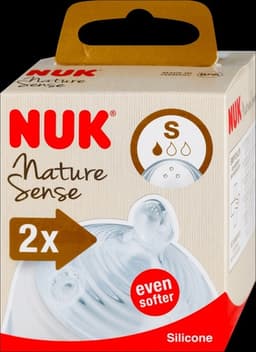 נטורל סנס זוג פטמות סיליקון לבקבוק | מכיל 2 יחידות | מידה סמול נוק | NUK