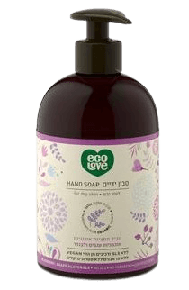 סבון ידיים | אוכמניות ענבים ולבנדר | מכיל 500מל | ליידים רכות ונעימות | אקולאב | EcoLove