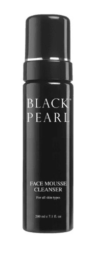 סבון פנים | קלנזר מוס | לכל סוגי העור עם אבקת פנינה שחורה | מכיל 200 מל | פנינה שחורה | BLACK PEARL