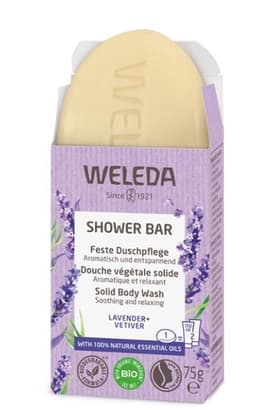סבון תמרוקים לבנדר - וטיבר | מכיל 75 גרם | לעור הפנים והגוף | וולדה | Weleda
