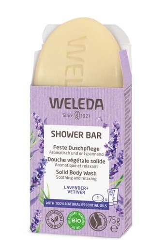 סבון תמרוקים לבנדר - וטיבר | מכיל 75 גרם | לעור הפנים והגוף | וולדה | Weleda
