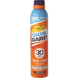 ספריי הגנה שקוף | 30 SPF | להגנה גבוהה | מכיל 300 מל | נספג במהירות | סקין גארד | SKIN GARD