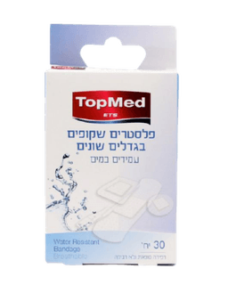 פלסטרים שקופים בגדלים שונים עמידים במים 30 יח