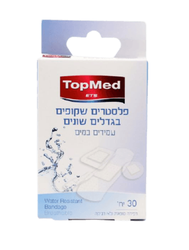 פלסטרים שקופים בגדלים שונים עמידים במים 30 יח