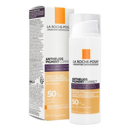 קרם יום עם גוון | גוון בהיר | SPF50| ANTHELIOS PIGMENT CORRECT | מכיל 50 מל | לה רוש פוזה | LA ROCHE POSAY