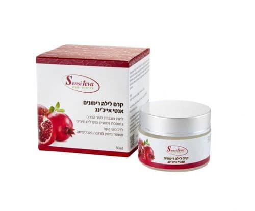 קרם לילה | לפנים | רימונים | מכיל 50 מל | סנסי טבע | Sensi Teva