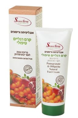 קרם רגליים לעור יבש סדוק ומגורה| אובליפיחה ורימונים | מכיל 100 מל | סנסי טבע | Sensi Teva