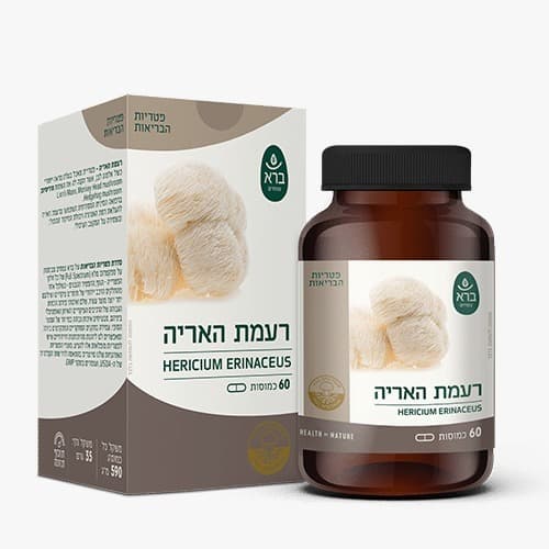 רעמת האריה HERICIUM ERINACEUS | מכיל 60 כמוסות | ברא צמחים | BARA