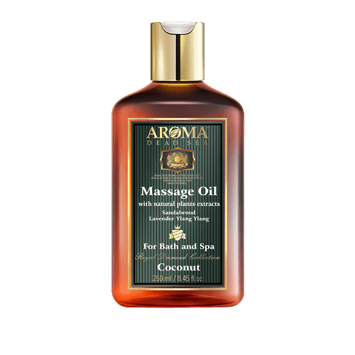 שמן עיסוי ארומטי | קוקוס | 250מל | מכיל מינרלים מים המלח | ארומה דד סי | Aroma Dead Sea