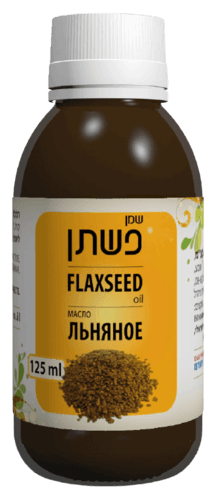 שמן פשתן | טבעי | בכבישה קרה | ללא בישום | מכיל 125 מל | עשיר בויטמין F | דן פארם | Dan Pharm