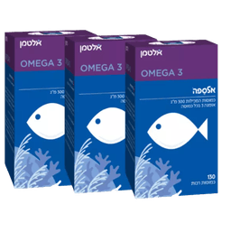 אומגה 3 אלספה 300 מג | מארז שלישייה | 390 כמוסות סהכ | אלטמן | ALTMAN