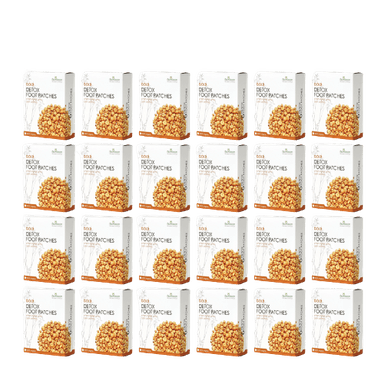 מארז עשרים וארבע | גולד דיטוקס פווט פאטצס | Gold DETOX FOOT PATCHES | פדים לניקוי רעלים | מהדורת הזהב | 100 אורגני | מכיל תערובת של צמחים ביו גרין | Bio Green