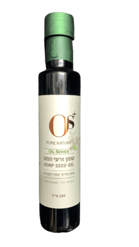 שמן זרעי המפ | בכבישה קרה | שמן מזרעי צמח הקנבוס | מכיל 250 מל | OS PURE NATURE | אוס טבע טהור