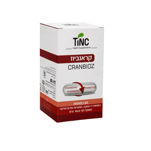 קראנביוז | מיכל 60 כמוסות | כמוסות די מאנוז חמוציות ופרוביוטיקה | משקל נקי 468 גרם | טינקטורה טק | Tinctura Tech