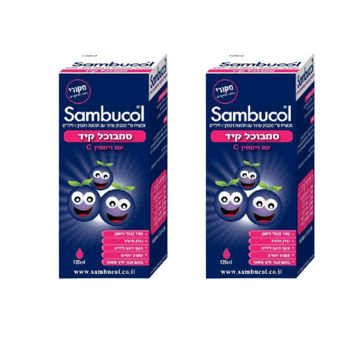 סמבוכל קיד-עם ויטמין C סירופ על בסיס גלוקוז מבצע זוג | 240 מל |