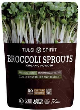 אבקת נבטי ברוקולי אורגנית | מכיל 100 גרם | טולסי ספיריט TULSI SPIRIT פוקה | PUKKA