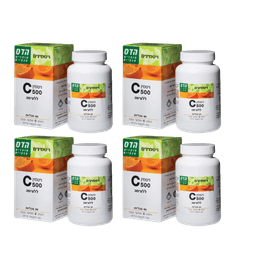 ויטמין C-500 ללעיסה | התוספת פקעות ורדים | 240 טבליות ללעיסה | מבצע רביעייה | פלוריש הדס | Floris Hadas