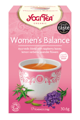 חליטת תה אורגנית | WOMENS BALANCE | עלי פטל ולואיזה- | מכיל 17 שקיקים | YOGI TEA
