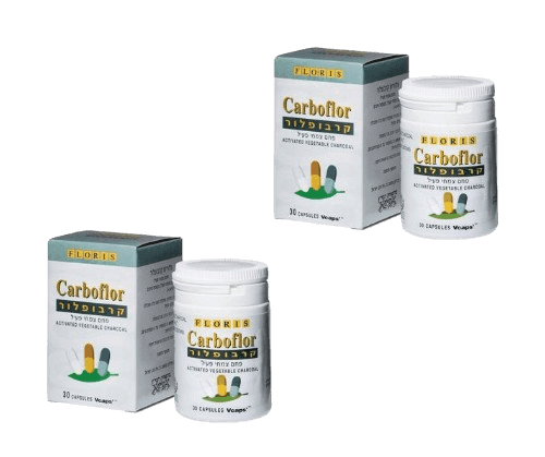 זוג קרבופלור | פחם צמחי פעיל | 60 כמוסות | פלוריש הדס | Floris Hadas