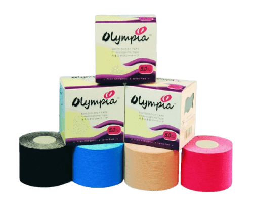סרט הדבקה קינזיולוגי אולימפיה צהוב | מסייע בתמיכה לשרירים ומרפקים כואבים | 5 סמ עובי X 5 מטר אורך | הליו | Helio