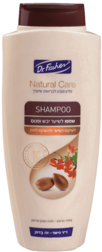 נטורל קר | מכיל 700 מל | שמפו לשיער יבש ופגום | תמציות חינה ושמן ארגאן | Natural Care | מכיל ויטמין E וויטמין B | דר פישר | Dr Fischer