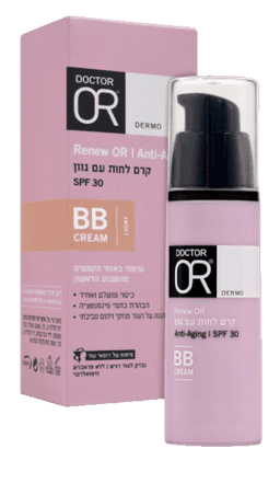 קרם BB | לחות עם גוון לייט | מקדם הגנה SPF30 | אנטי אייגינג | מכיל 30 מל | נבדק לעור רגיש | דר עור | Doctor Or