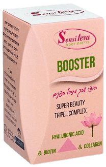 קולגן בוסטר | נוסחה משופרת | קולגן וחומצה היאלורונית | תוסף תזונה | מכיל 60 טבליות | סנסי טבע | Sensi Teva