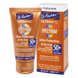 קרם פנים | להגנה מהשמש | ספקטרום | SPF50 | אולטרסול | מכיל 50 מל | דר פישר | Dr Fischer