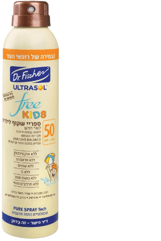 אולטרסול | FREE | ספריי שקוף לילדים | SPF50 | מכיל 200 מל דר פישר | Dr Fischer
