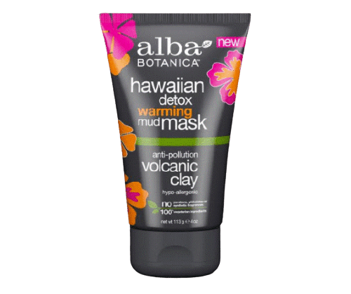 מסכת בוץ מתחממת מסדרת הוואין וולקניק | 113 גר | Hawaiian Detox Warming Mud Mask | אלבה בוטינקה | alba botanica