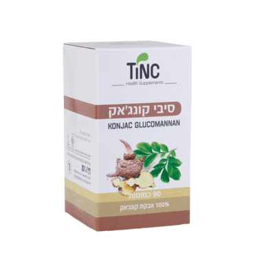 סיבי קונגאק | KONJAC GLUCOMANNAN | מכיל 90 כמוסות | טינקטורה טק | Tinctura Tech