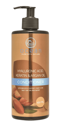 מרכך חומצה הילארונית קרטין ושמן ארגן | אושן | 450 מל