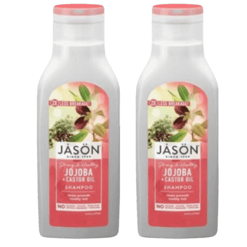 מבצע זוגי | גייסון | שמפו חוחובה מנקה בעדינות ומזין את השיער | שמן קיק לשיער חזק ובריא | מכיל 473 מל | JASON גייסון | JASON