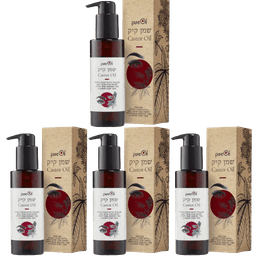 מארז רביעייה | שמן קיק | לטיפוח גבות ושיער ראש | שמן טהור | מכיל 100 מל | מבית פיור אויל