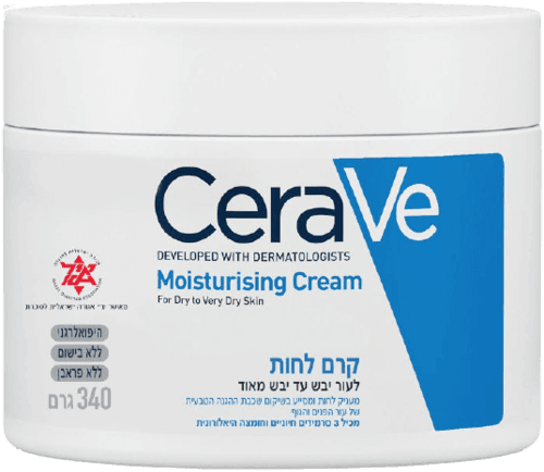 קרם לחות | לעור יבש עד יבש מאוד | מכיל 340 גרם | מתאים למבוגרים ולילדים | סרווה | CeraVe