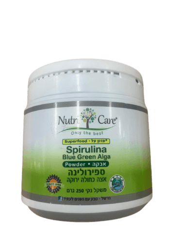 אבקת ספירולינה | מכיל 250 גרם | נוטרי קר | Nutri Care