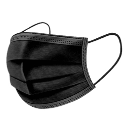 50 מסכות היגייניות חד פעמיות שחורות | מסכות פנים אופנתיות בצבע שחור