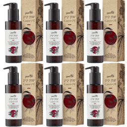 מארז שישייה | שמן קיק | לטיפוח גבות ושיער ראש | שמן טהור | מכיל 100 מל | מבית פיור אויל