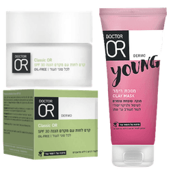 דוקטור עור | קרם לחות עם מקדם הגנה | פלוס | מסכת חימר לעור מעורב עד שמן | מבצע מארז | מבית דר עור דר עור | Doctor Or
