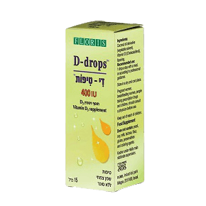 פלוריש | ויטמין דיD | טיפות | 400יחבל | 15 מל פלוריש הדס | Floris Hadas
