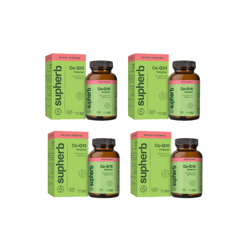 מבצע רביעייה | יוביקווינול | קו אנזים Q10 יוביקווינול | מינון של 60 מג לכמוסה | מכיל 240 כמוסות 60 כמוסות ליחידה | סופהרב | SUPHERB
