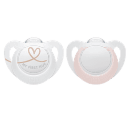 זוג מוצצי נוק סטאר NUK Star | סיליקון 0-6 חודשים | ורוד | נוק | NUK