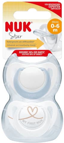 זוג מוצצי נוק סטאר NUK Star | סיליקון 0-6 חודשים | תכלת | נוק | NUK