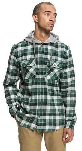 DC Runnels Long Sleeve Hooded Flannel Shirt 1-L - Dc - Hooded