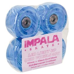 Impala Light Up Rollerskates Wheels Blue 62mm 82A 4pack - IMPALA - Rollerskate Wheels