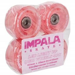Impala Light Up Rollerskates Wheels Pink 62mm 82A 4pack - IMPALA - Rollerskate Wheels